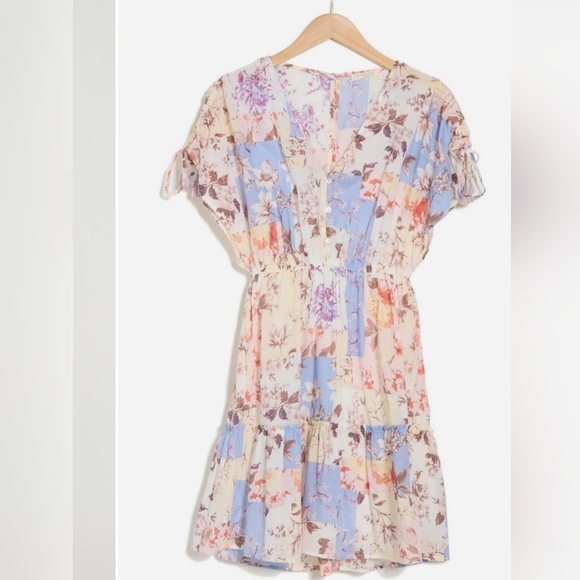 #146 Lovestitch Mixed Floral Cotton Babydoll Dress - Picture 4 of 4